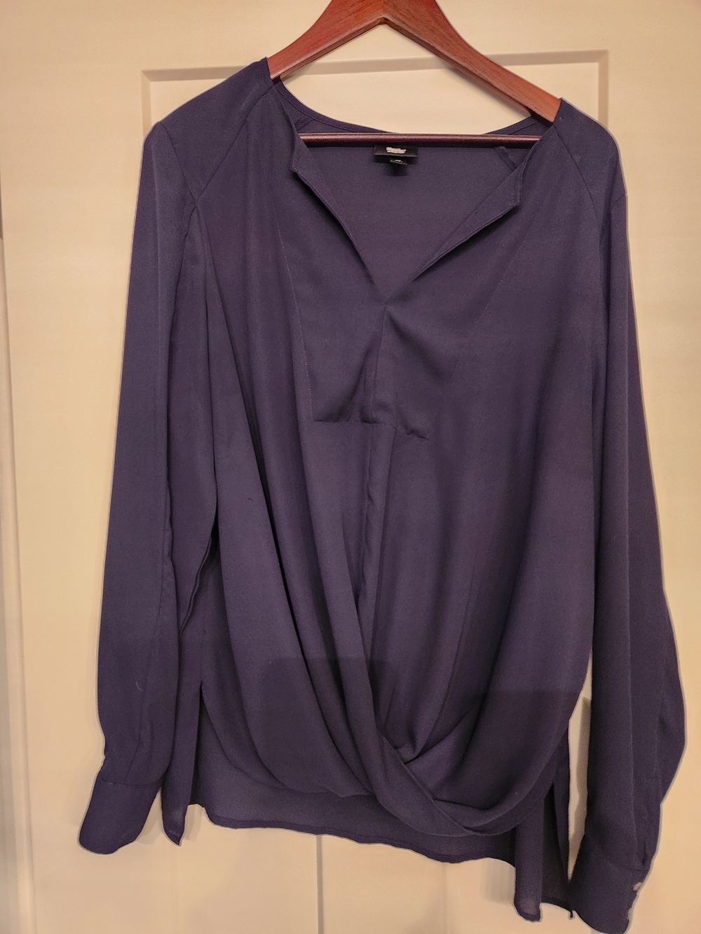 Mossimo Navy Long Sleeve Blouse Size Large